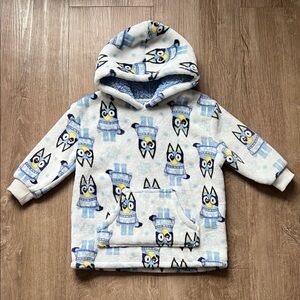 Disney Bluey Hooded Kids Fleece Pullover with Kangaroo Pocket Size 3T
